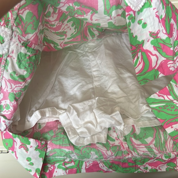 LILLY PULITZER WOMENS PREPPY PINK FLORAL SKORT SKIRT SIZE 2 - Picture 5 of 5